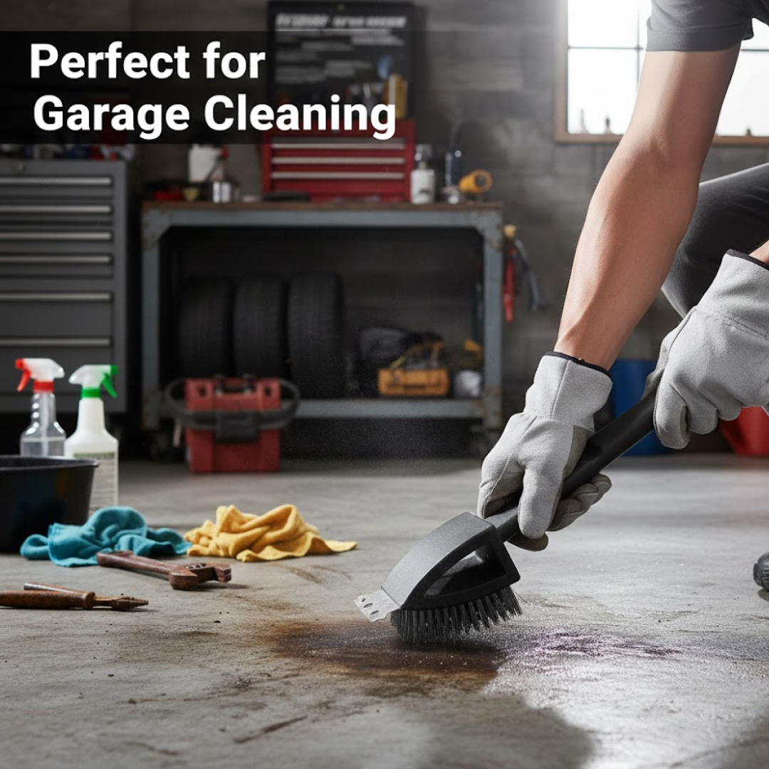 Black 2 Side Use Brush Scarp Cleaning Brush &  Wire Brush for Garage Use-Industrial & Scientific-AniGuess-AniGuess