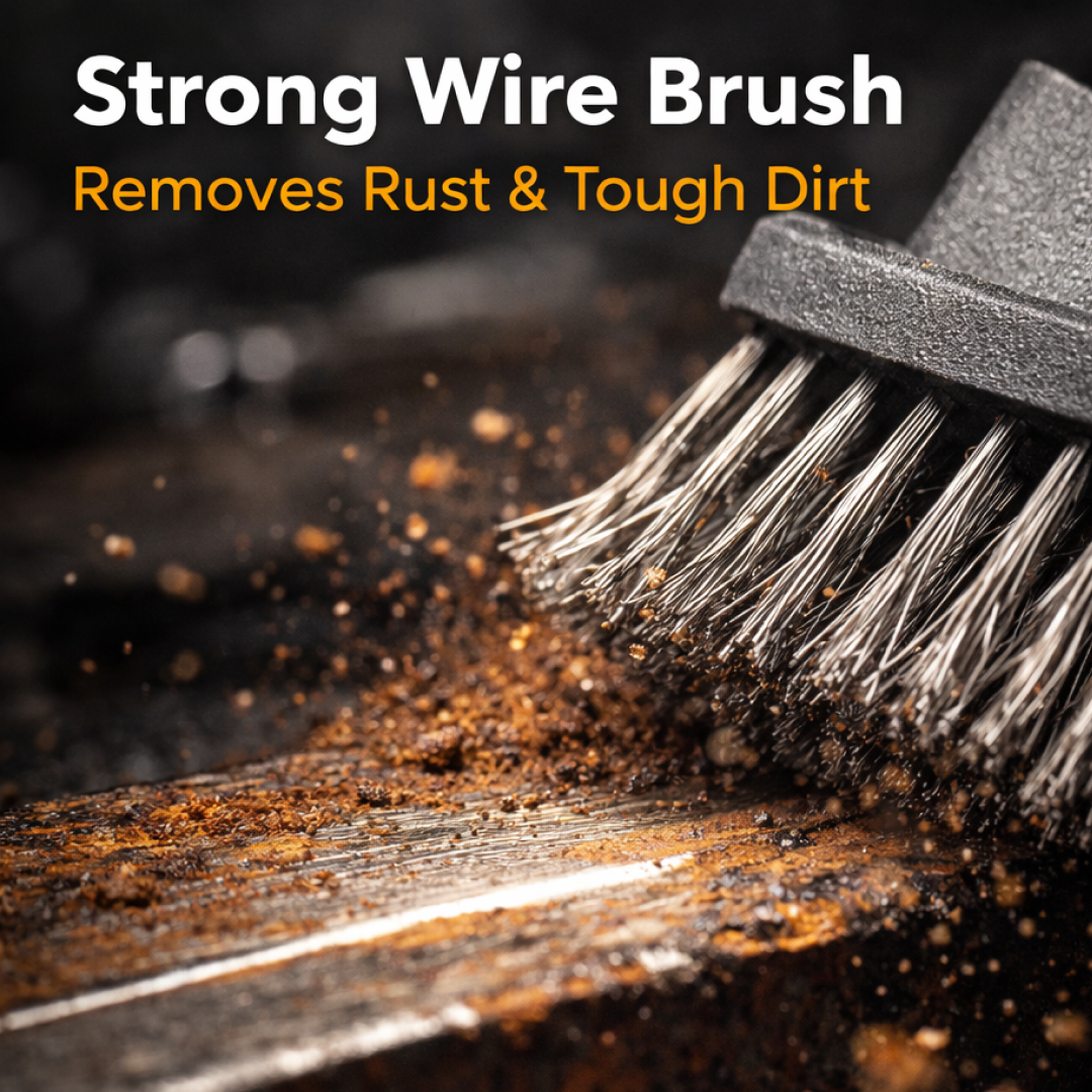 Black 2 Side Use Brush Scarp Cleaning Brush &  Wire Brush for Garage Use-Industrial & Scientific-AniGuess-AniGuess