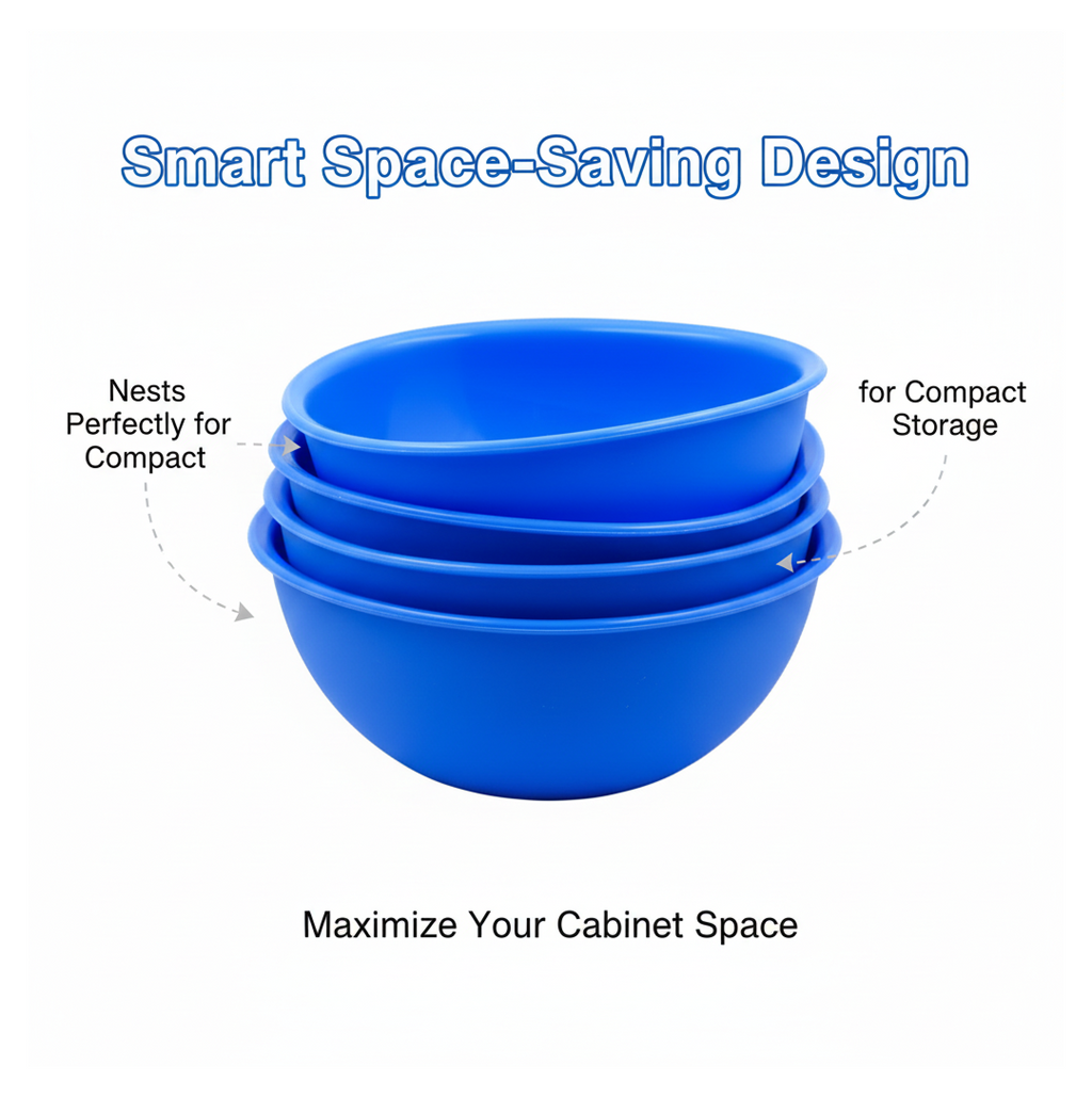 BPA Free Plastic Bowl Set for Cereal Salad Rice Soup Pasta Snack  3 Pc