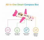 Multi-Functional Airplane-Shaped Compass Box with LED Light and Built-in Sharpener