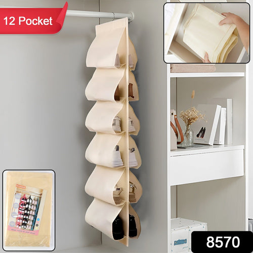 12 Grids Hanging Storage Bag (1 Pc / 12 Pocket / Mix Color)-Bags, Wallets and Luggage-AniGuess-AniGuess
