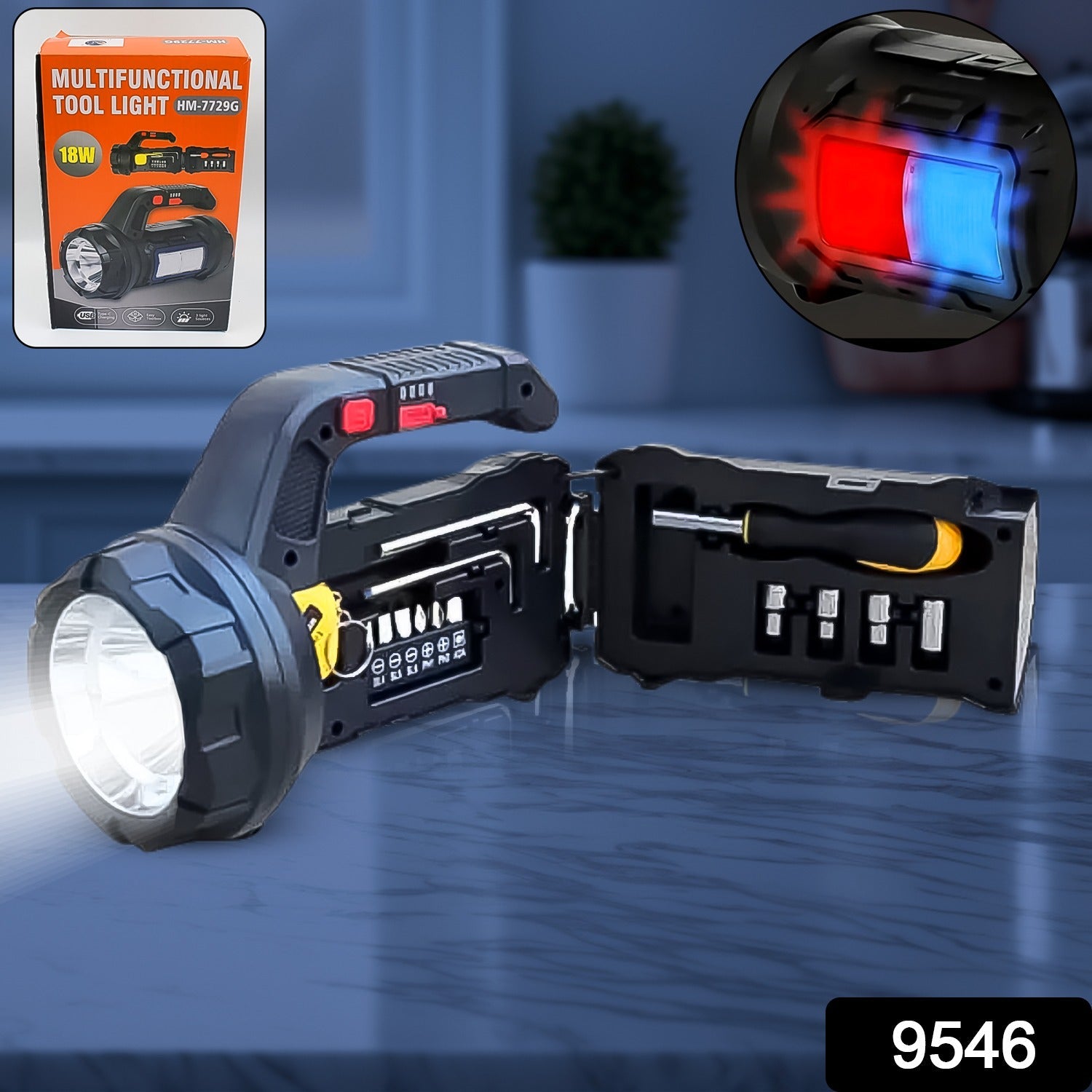 Multi Functional SOS Light With Tool Box, Torchlight (18 W)-Electronics-AniGuess-AniGuess