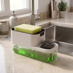 2 in 1 Plastic Dish Soap Liquid Dispenser Sponge Holder ,Sabudani  (1 Set)