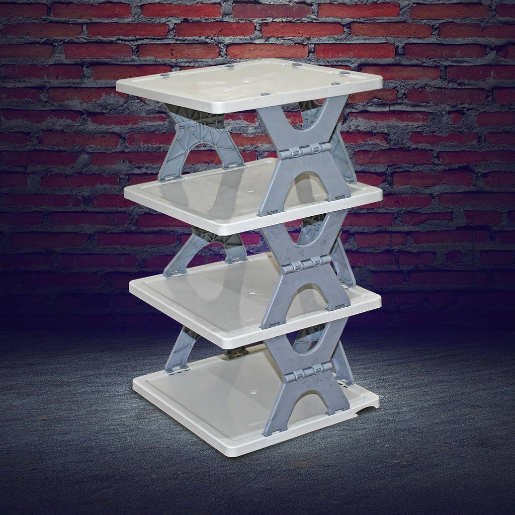 Foldable Shoe Rack (1 Pc, 4 Layers): Space-Saving, Entryway Storage-Home Improvement-AniGuess-AniGuess