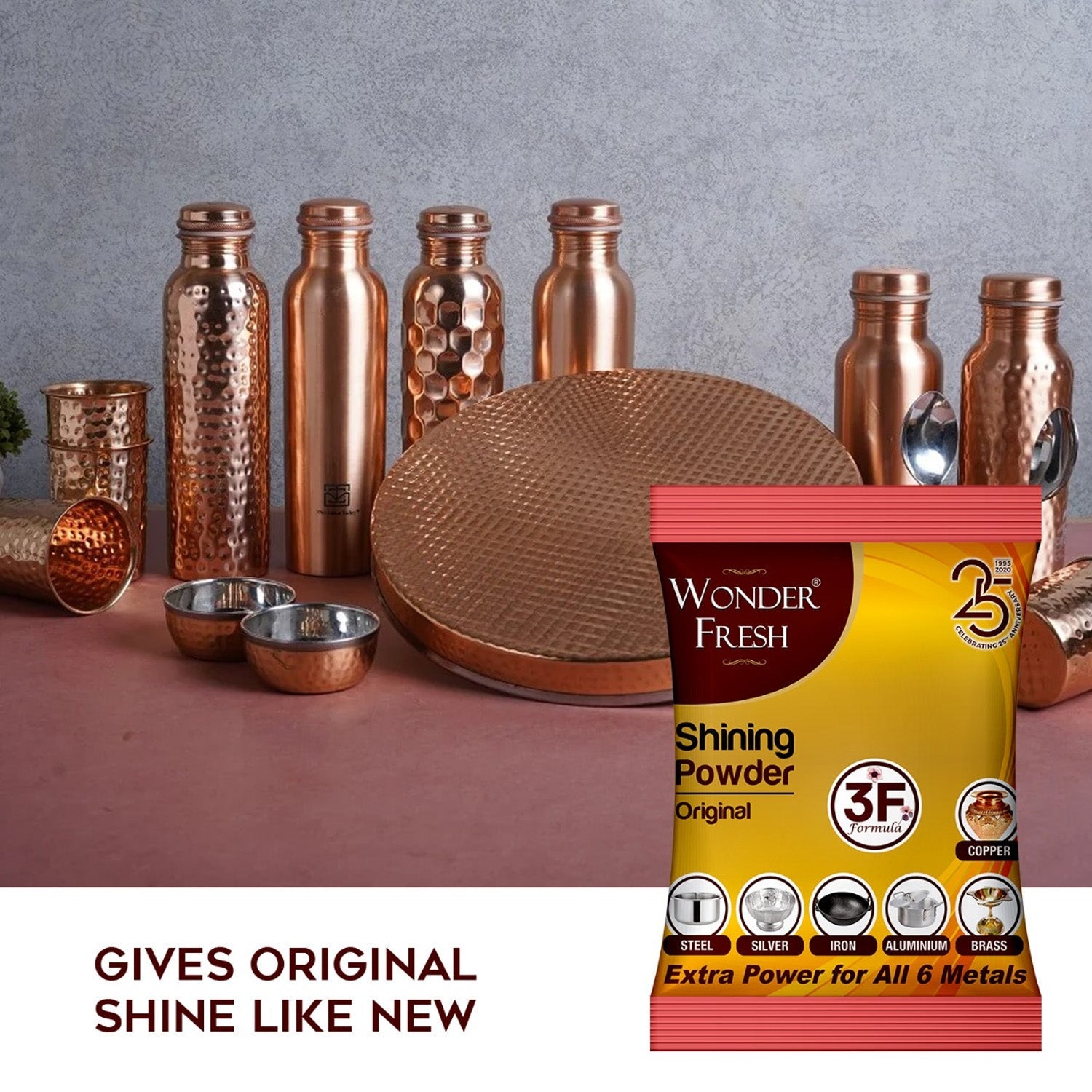Shining Powder Cleans Polishes Copper Brass Silver Aluminum Iron Steel Removes 200 GM-Health & Personal Care-AniGuess-AniGuess