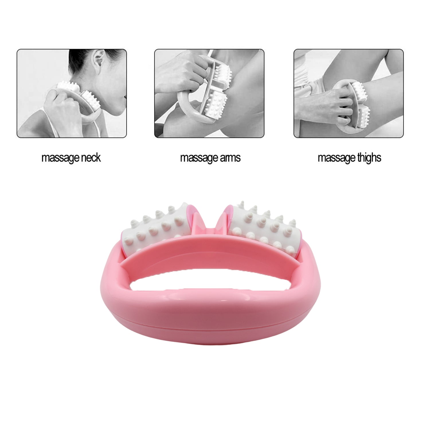 Plastic Massage Roller - 2-Roller Manual Design for Cellulite & Muscle Pain Relief-Health & Personal Care-AniGuess-AniGuess