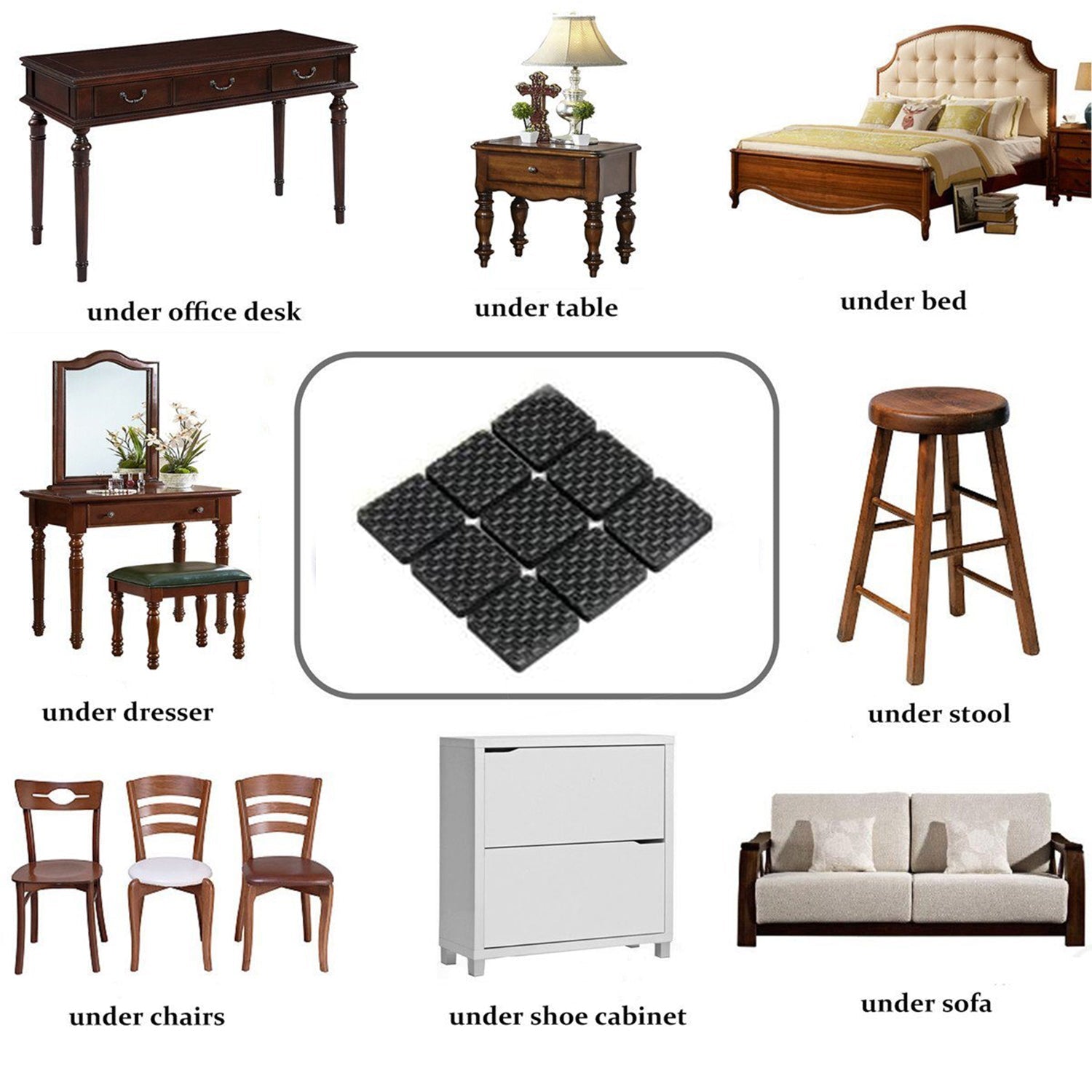 Furniture Protection Pad Furniture Anti Slip Floor Protection (9 Pcs Set)-Home Improvement-AniGuess-AniGuess