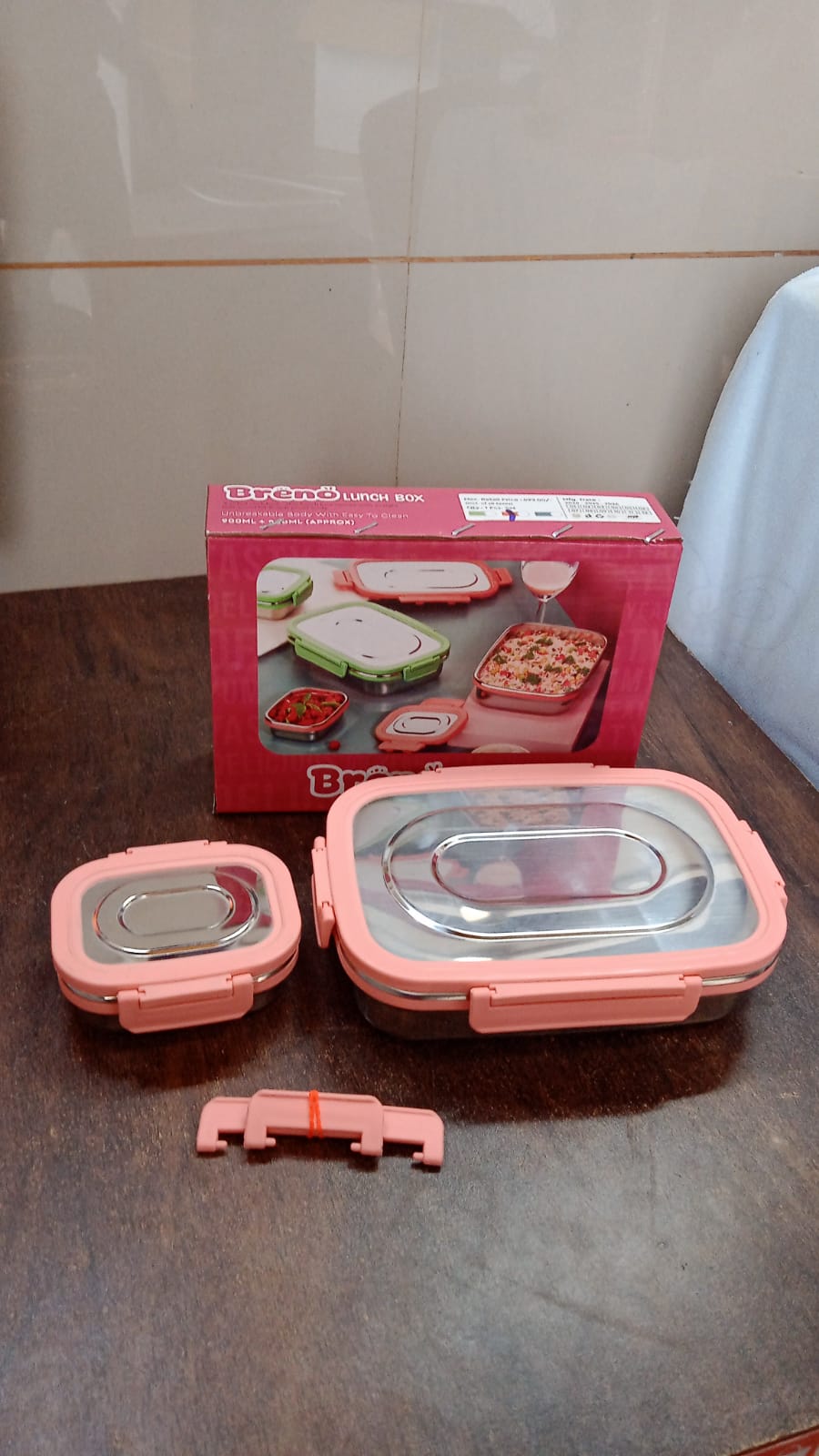 Stainless Steel Leak Proof Air Tight Lunch Boxes (900ML+200ML Approx / 2 Pc Set)-Home & Kitchen-AniGuess-AniGuess