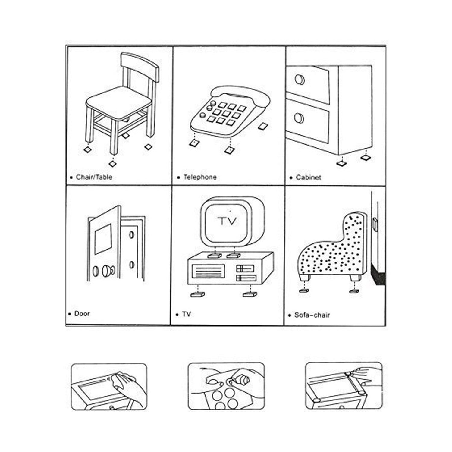 28 pc Rubber furniture Pads Self Sticking Non Slip Furniture Noise Insulation Pads-Home Improvement-AniGuess-AniGuess