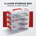 4-layer transparent multipurpose plastic storage box with handle for craft India