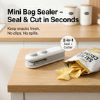 Mini Bag Sealer, 2 in 1 Seal & Cutter Heat Sealers - key feature close-up