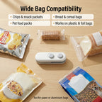  Mini Bag Sealer, 2 in 1 Seal & Cutter Heat Sealers - alternative angle