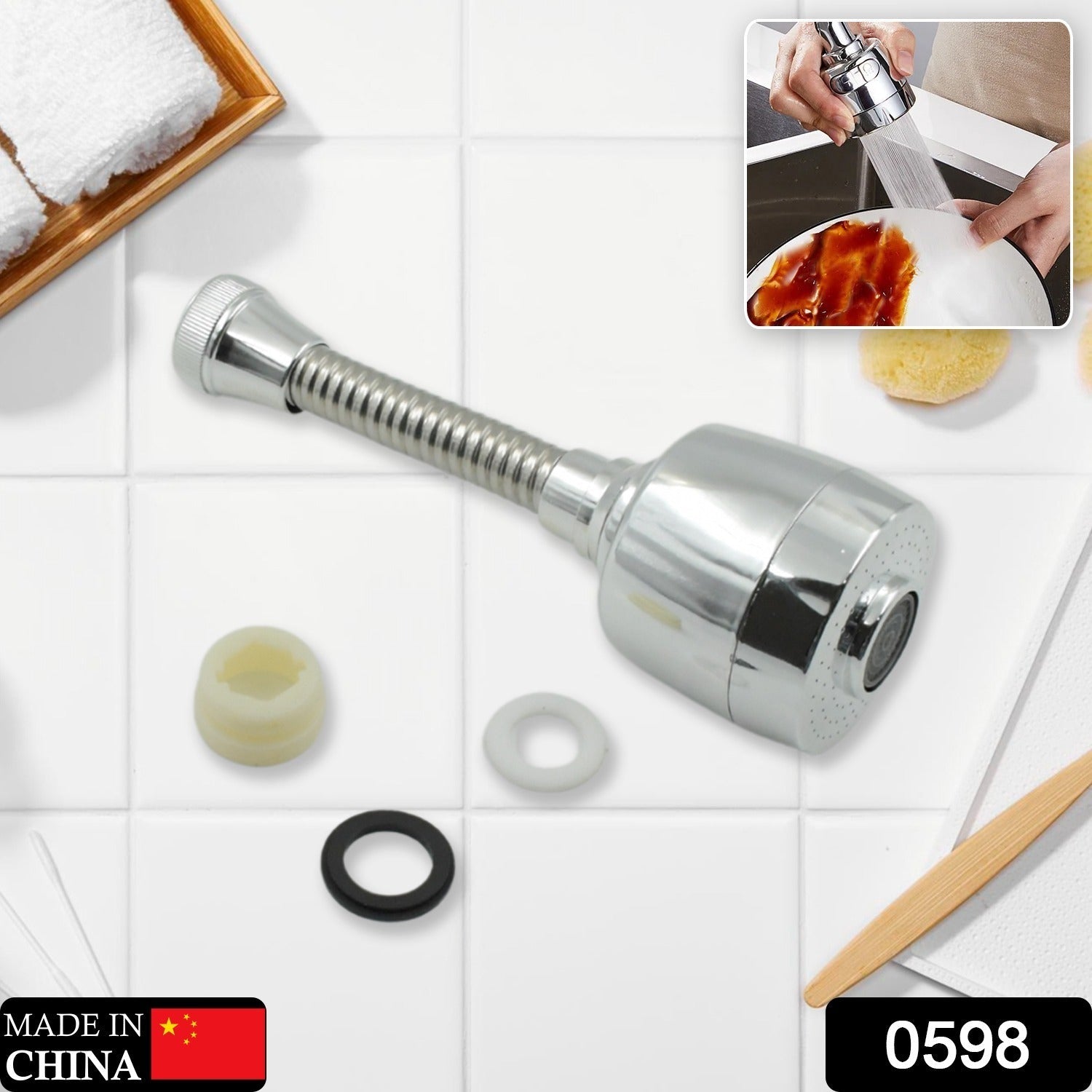 360° Rotating Faucet Sprayer – Water-Saving Aerator for Kitchen & Bathroom (6 Inch)-Health & Beauty Accessories-AniGuess-AniGuess
