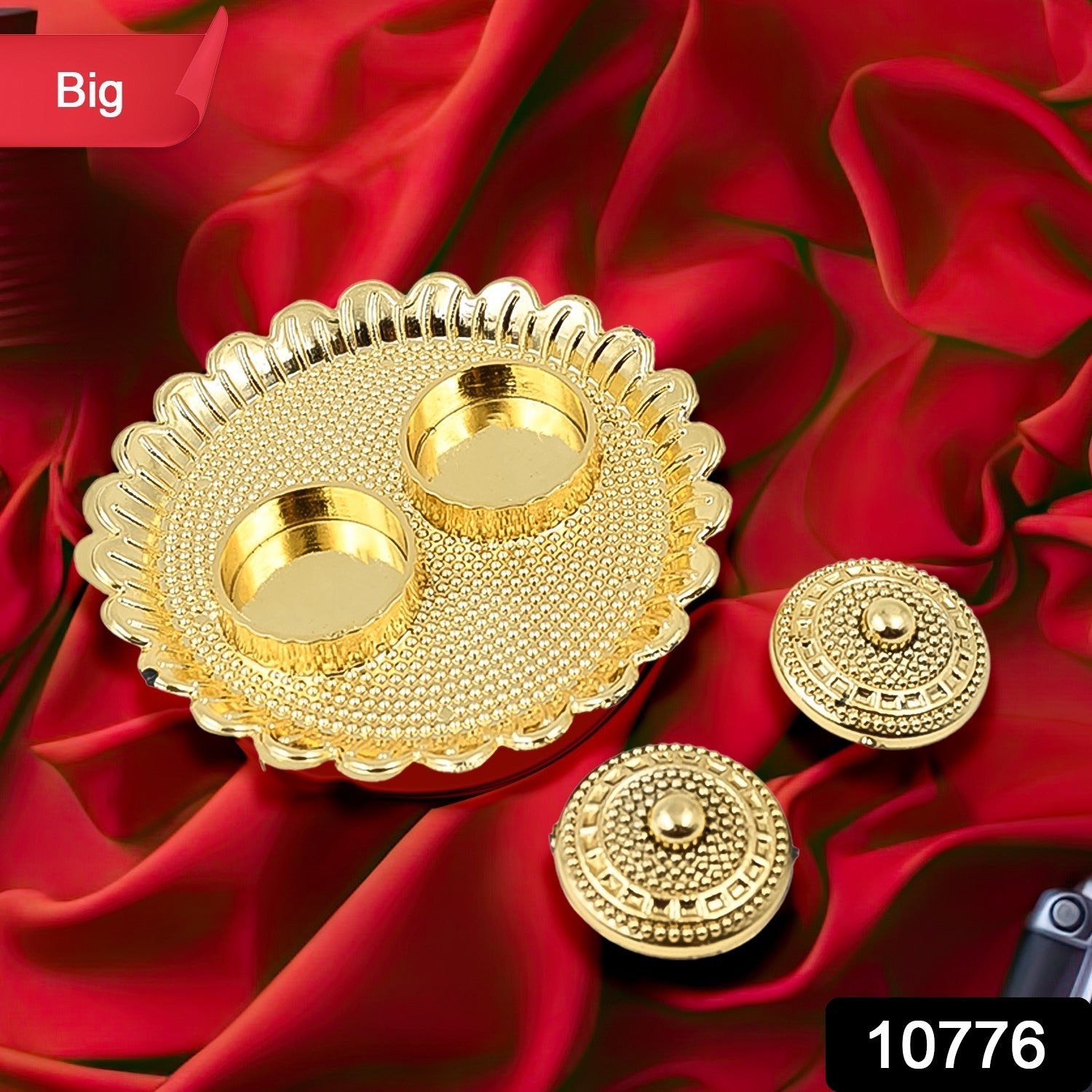 Round Shape Special Puja Thali, Kumkum Thali Holder (1 Pc / Big)-Home Improvement-AniGuess-AniGuess