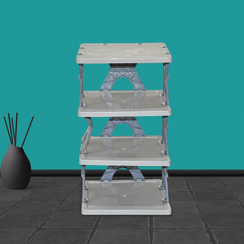 Foldable Shoe Rack (1 Pc, 4 Layers): Space-Saving, Entryway Storage-Home Improvement-AniGuess-AniGuess