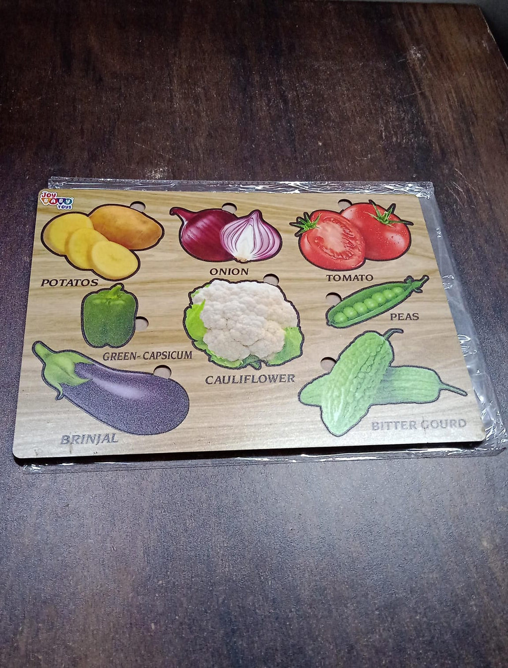 Wooden Vegetable Puzzle Learning Educational Board (1 Set / 28×20 Cm)-Toys & Games-AniGuess-AniGuess