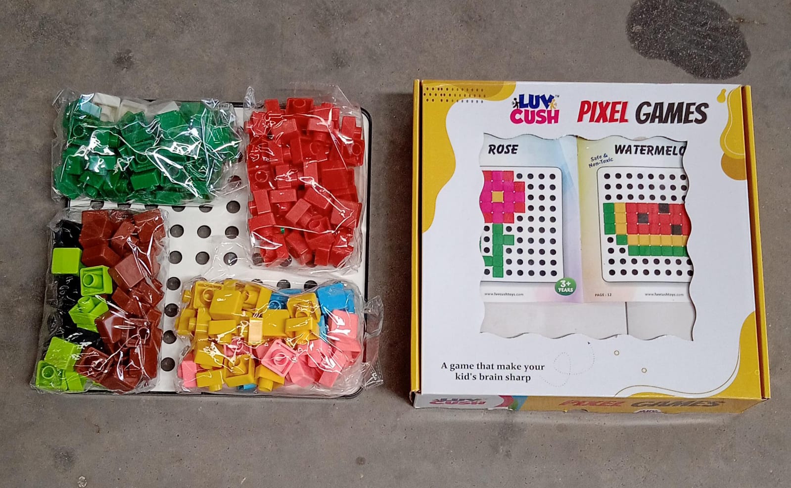 Pixel Cubes Toy for Children Early Education, Pixel Game Educational Board Games Board, Birthday Gift for Kids, Learning Math Toy, Brain Games, Math Puzzle (Approx 180 Cubes With Pixel Board & Book)-Toys & Games-AniGuess-AniGuess