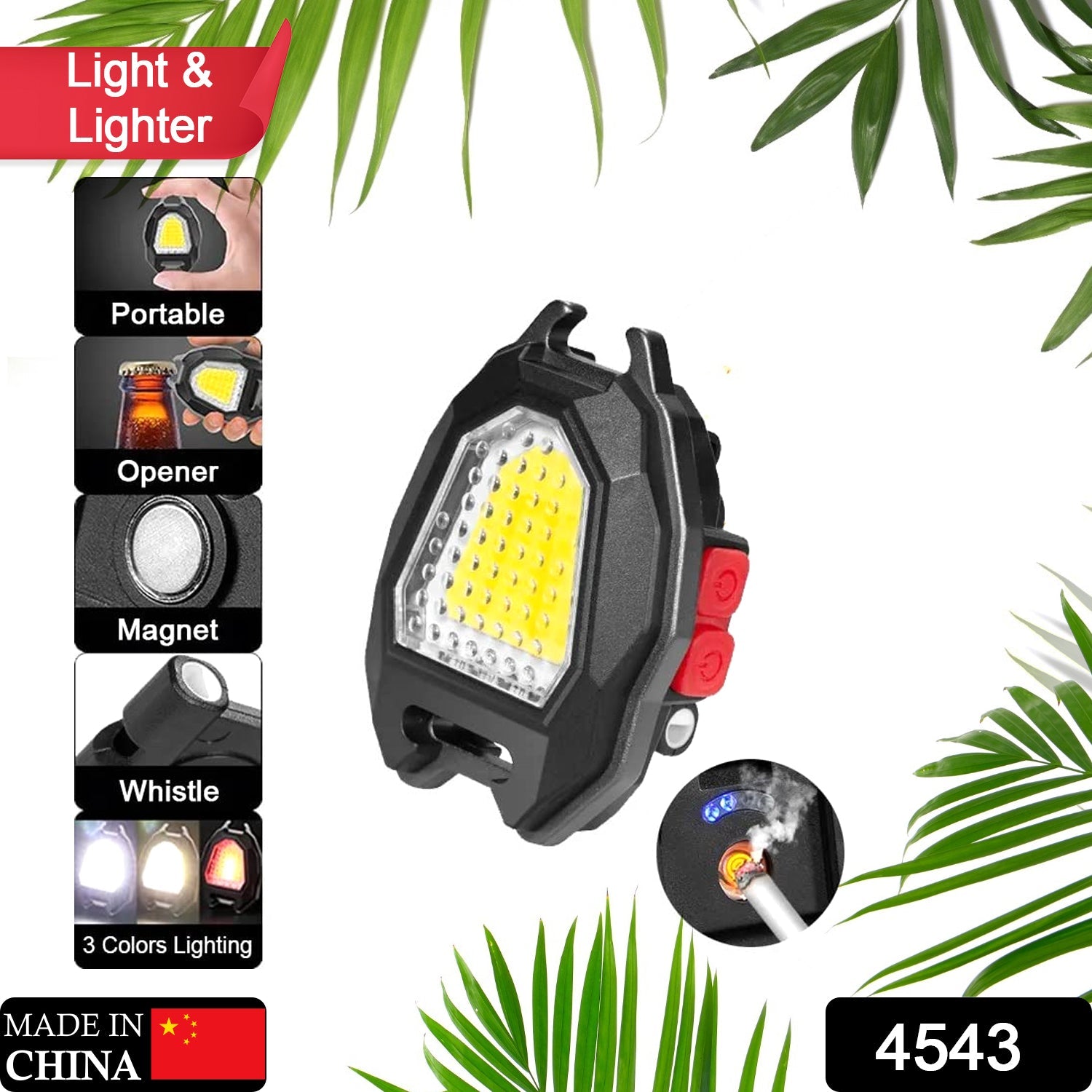 Triangular Camping Flashlight with Lighter – 6 Modes, 3 Colors, Waterproof-Electronics-AniGuess-AniGuess