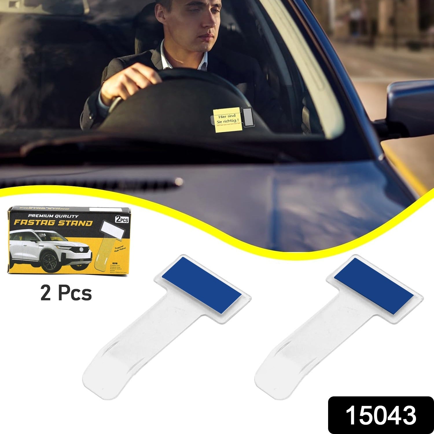 Windscreen cardholder, Fastag Stand, Transparent Ticket Holder Car (2 Pc Set)-Car & Motorbike-AniGuess-AniGuess