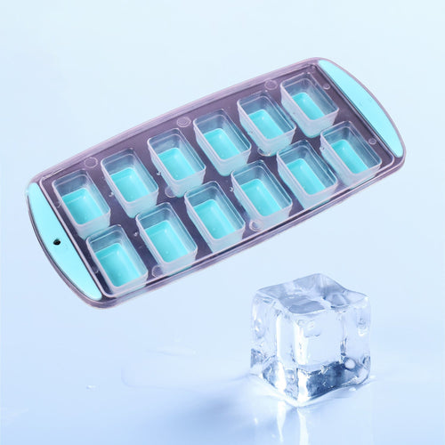 12-Grid Silicone Ice Cube Tray - Food-Grade Square Ice Maker, Easy Release Bottom-Home & Kitchen-AniGuess-AniGuess