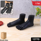 Black foot mannequin display pair side view India