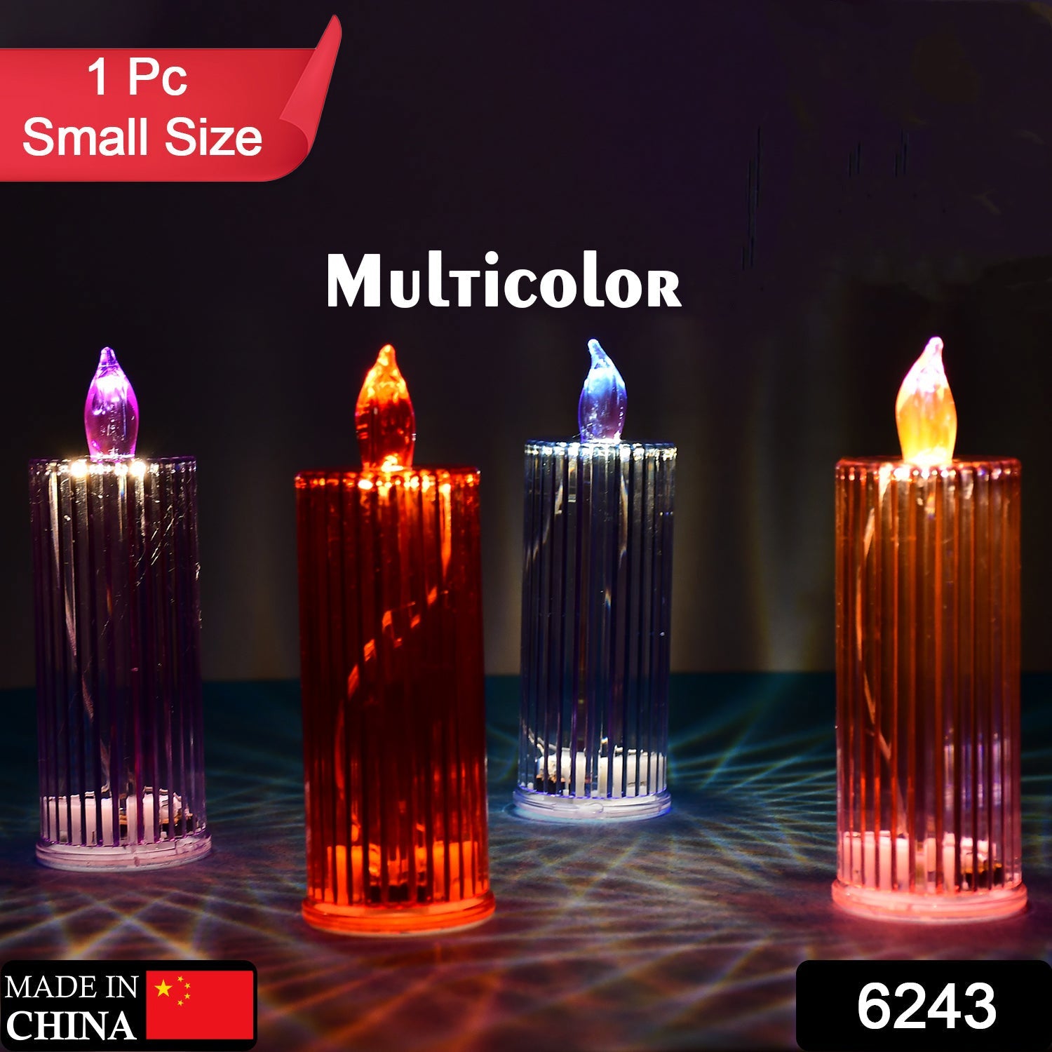 Big Simple Candles for Home Decoration, Crystal Candle Lights, Diwali (Multicolor)-Home Improvement-AniGuess-AniGuess