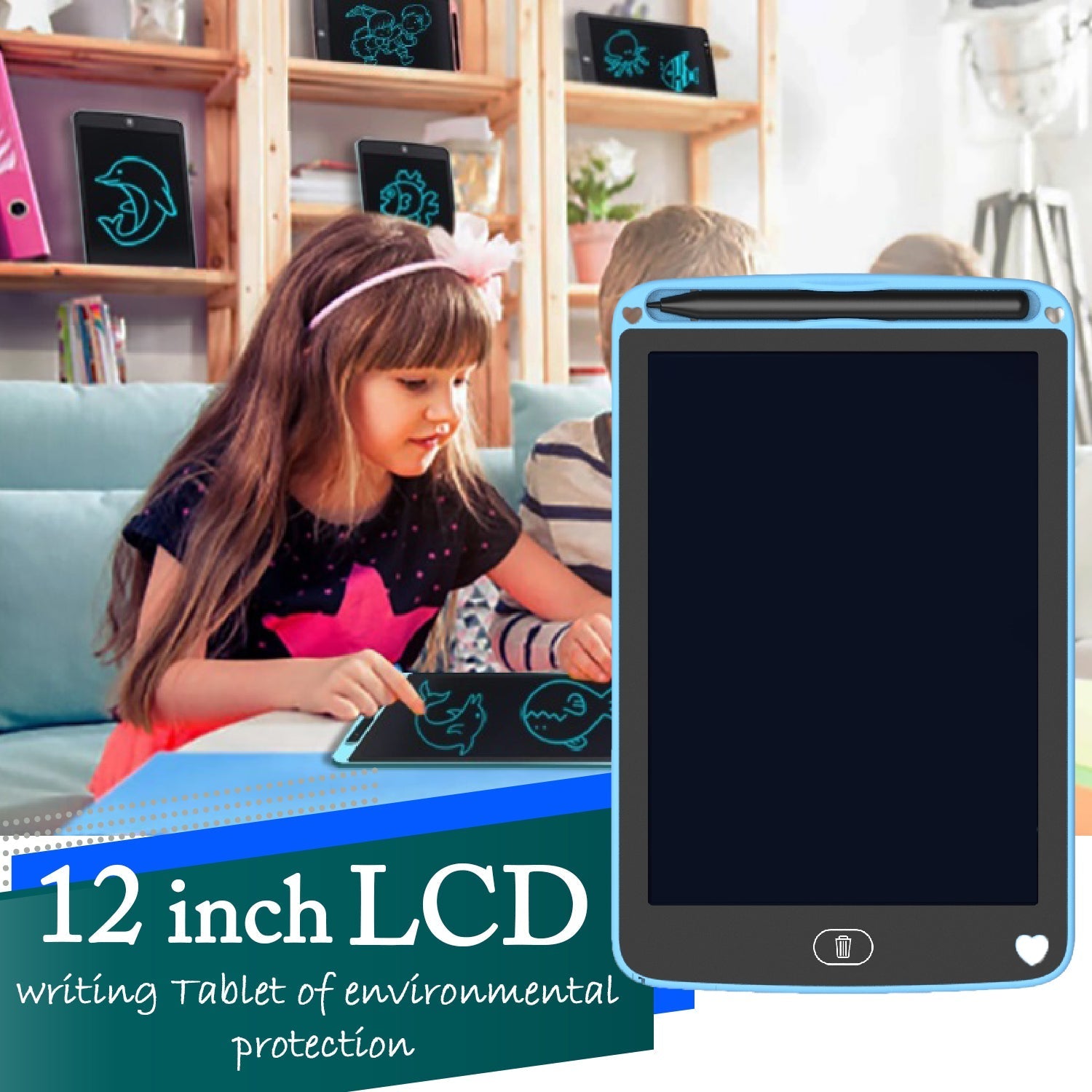 Portable LCD Writing Board Slate  Digital Notepad with Pen  for Kids 10 inch-Toys & Games-AniGuess-AniGuess