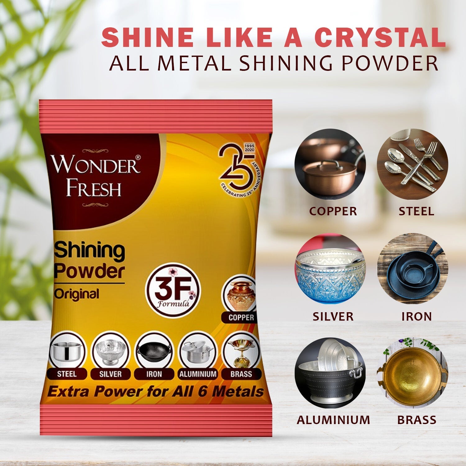 Shining Powder Cleans Polishes Copper Brass Silver Aluminum Iron Steel Removes 200 GM-Health & Personal Care-AniGuess-AniGuess