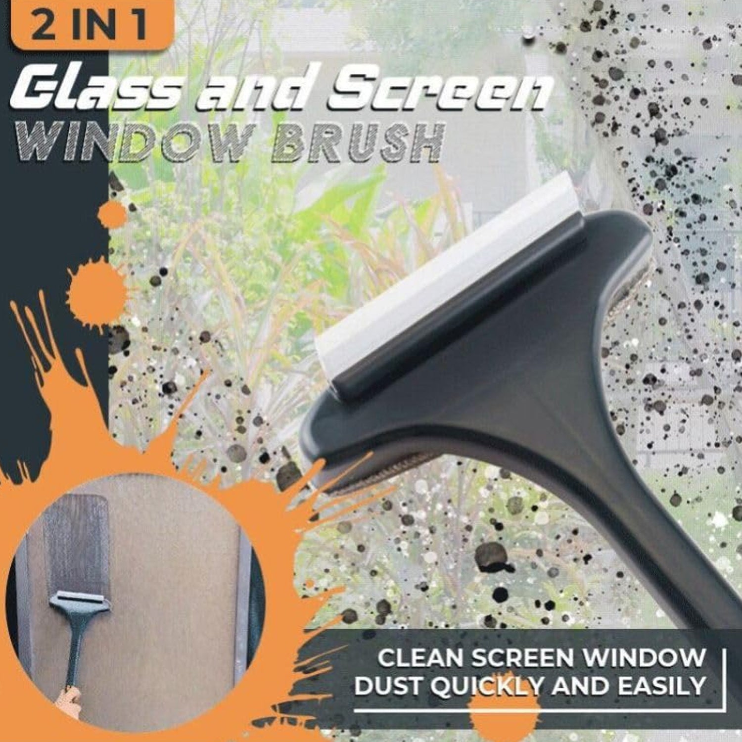 2-in-1 Mesh Cleaning Brush & Wiper with Extended Handle – Window Cleaner (1 Pc)-Industrial & Scientific-AniGuess-AniGuess