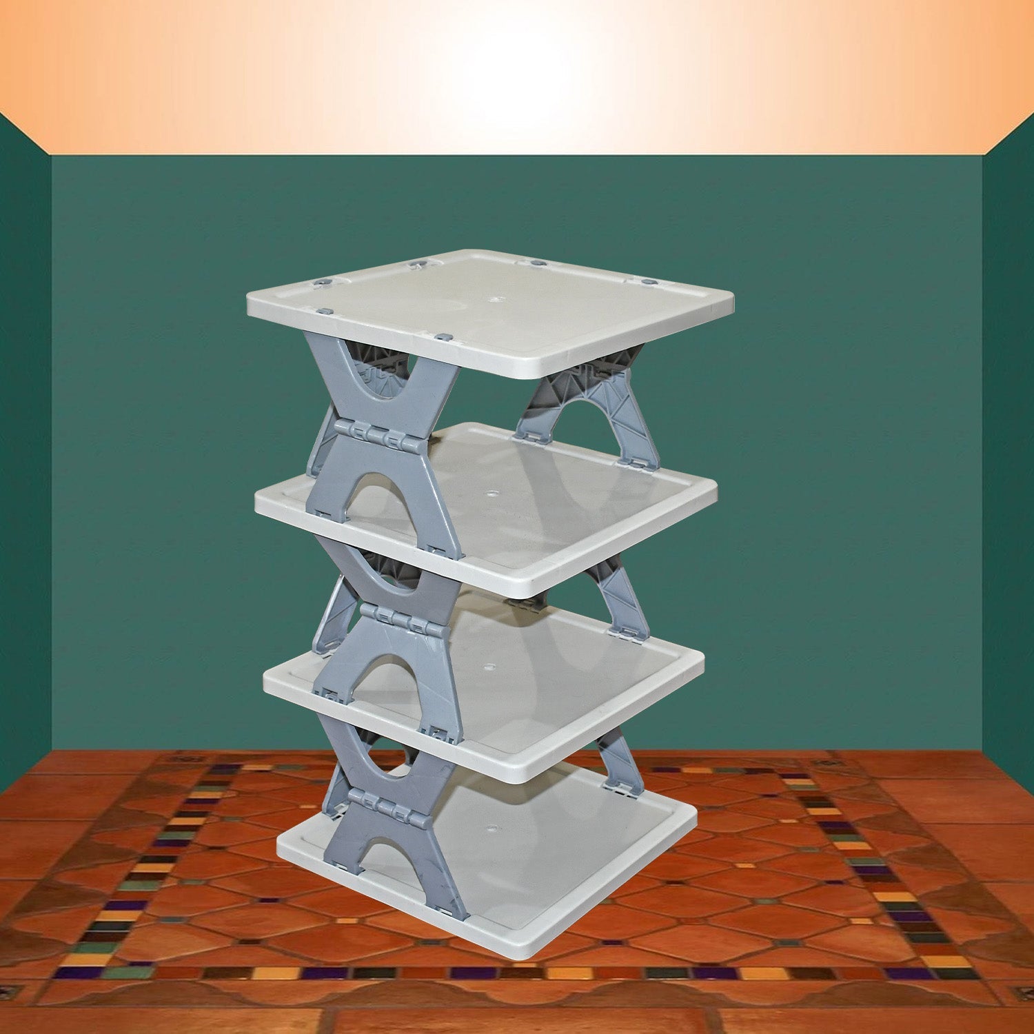 Foldable Shoe Rack (1 Pc, 4 Layers): Space-Saving, Entryway Storage-Home Improvement-AniGuess-AniGuess