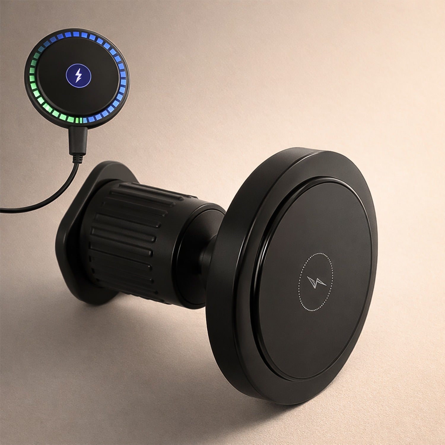 Magnetic Phone Mount Wireless Charger | Music Reactive Lights (1 Set)-Car & Motorbike-AniGuess-AniGuess