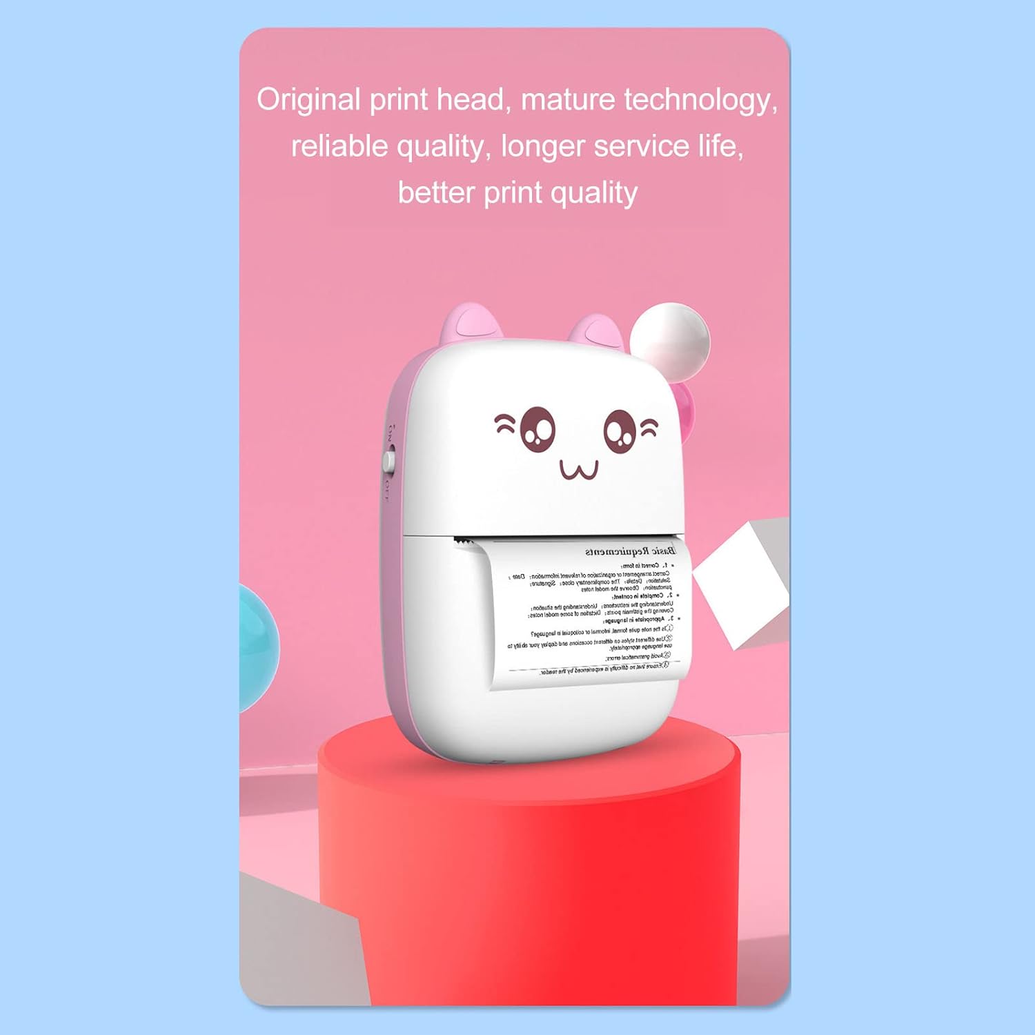 Pocket Mini Bluetooth Thermal Printer Wireless Smart Printer for Photos (Includes 1 Roll Paper)-Office Products-AniGuess-AniGuess