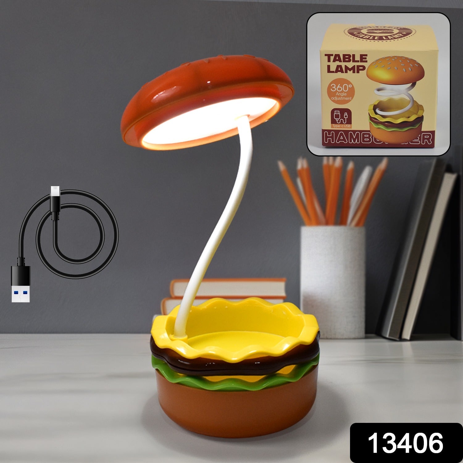 Burger Delight: Folding LED Night Lamp (1 Pc)-Electronics-AniGuess-AniGuess