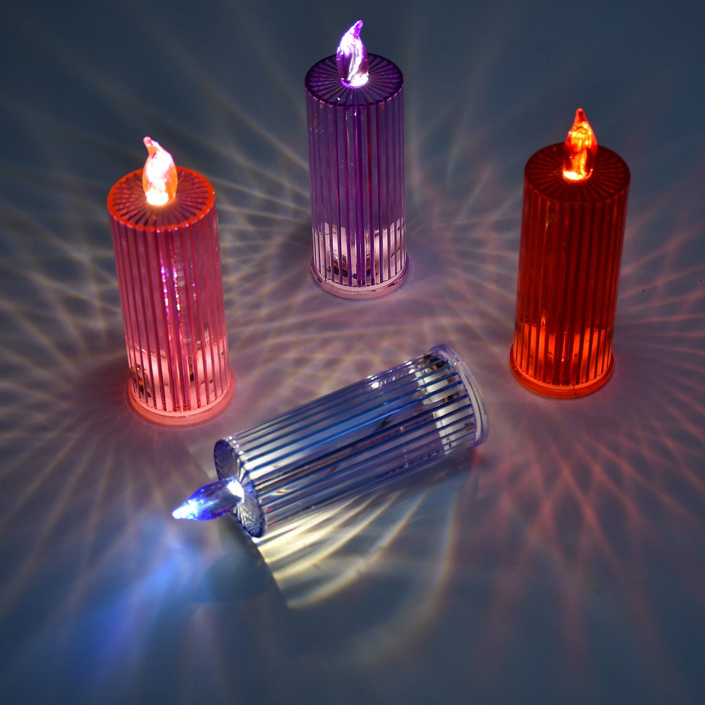 Big Simple Candles for Home Decoration, Crystal Candle Lights, Diwali (Multicolor)-Home Improvement-AniGuess-AniGuess