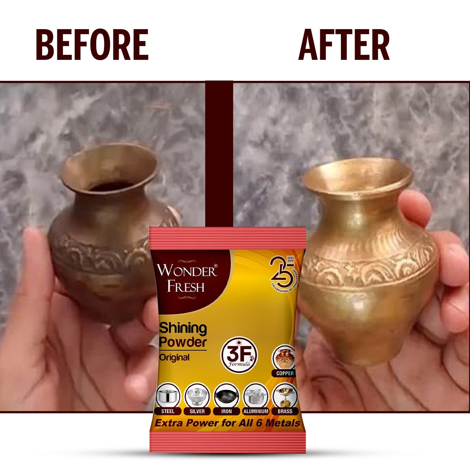 Shining Powder Cleans Polishes Copper Brass Silver Aluminum Iron Steel Removes 200 GM-Health & Personal Care-AniGuess-AniGuess
