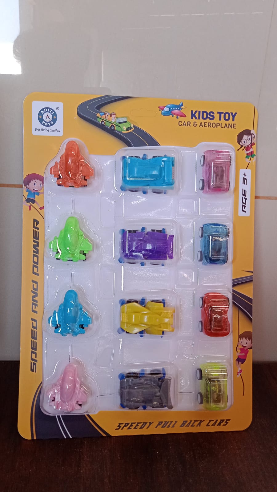 Mini Pull Back Car & Aeroplane Plastic Pull Back Car Cartoon Toys (12 Pcs Set)-Toys & Games-AniGuess-AniGuess