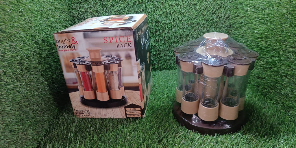 Revolving Spice Rack, 8 Spice jars with 120 ml, Condiment Set-Home & Kitchen-AniGuess-AniGuess