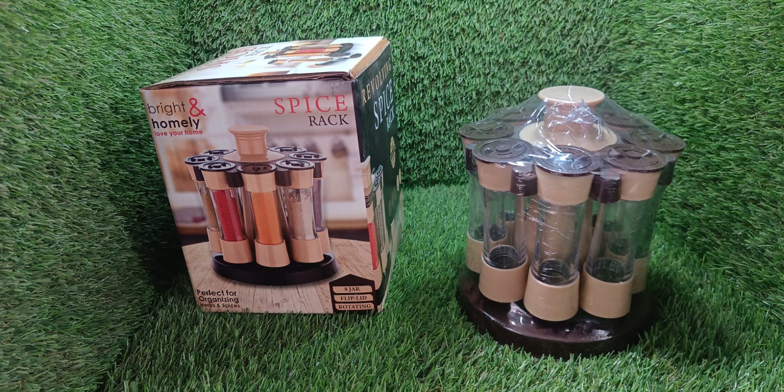Revolving Spice Rack, 8 Spice jars with 120 ml, Condiment Set-Home & Kitchen-AniGuess-AniGuess
