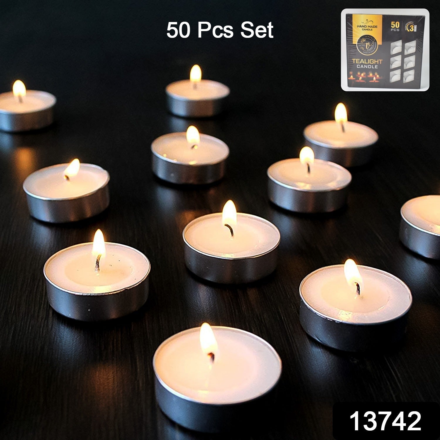 Tealight Candles Set, Smokeless Candles, Diwali (50 Pcs set)-Home Improvement-AniGuess-AniGuess