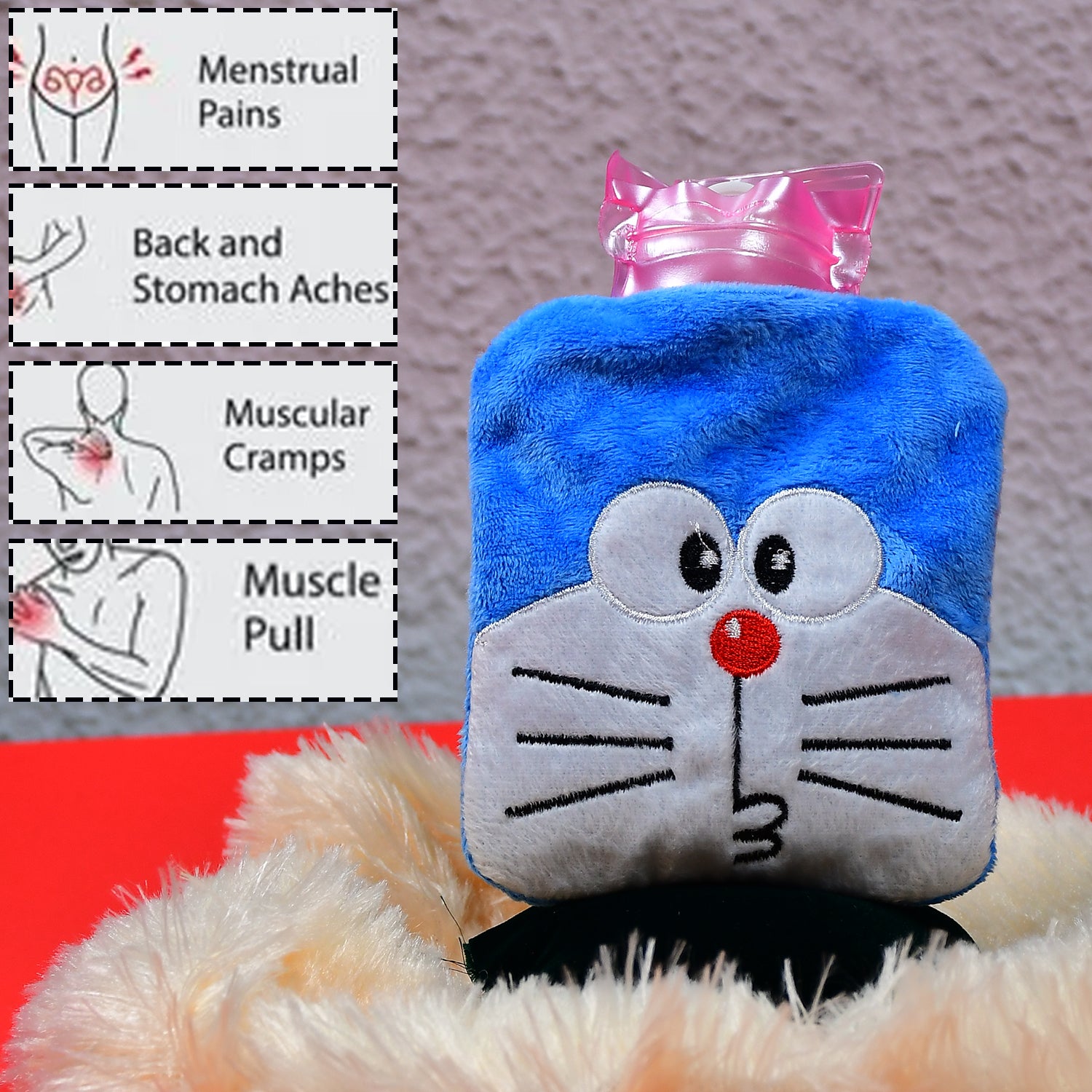 Doremon Hot Water Bag for Pain Relief & Warmth with Cover-Health & Personal Care-AniGuess-AniGuess
