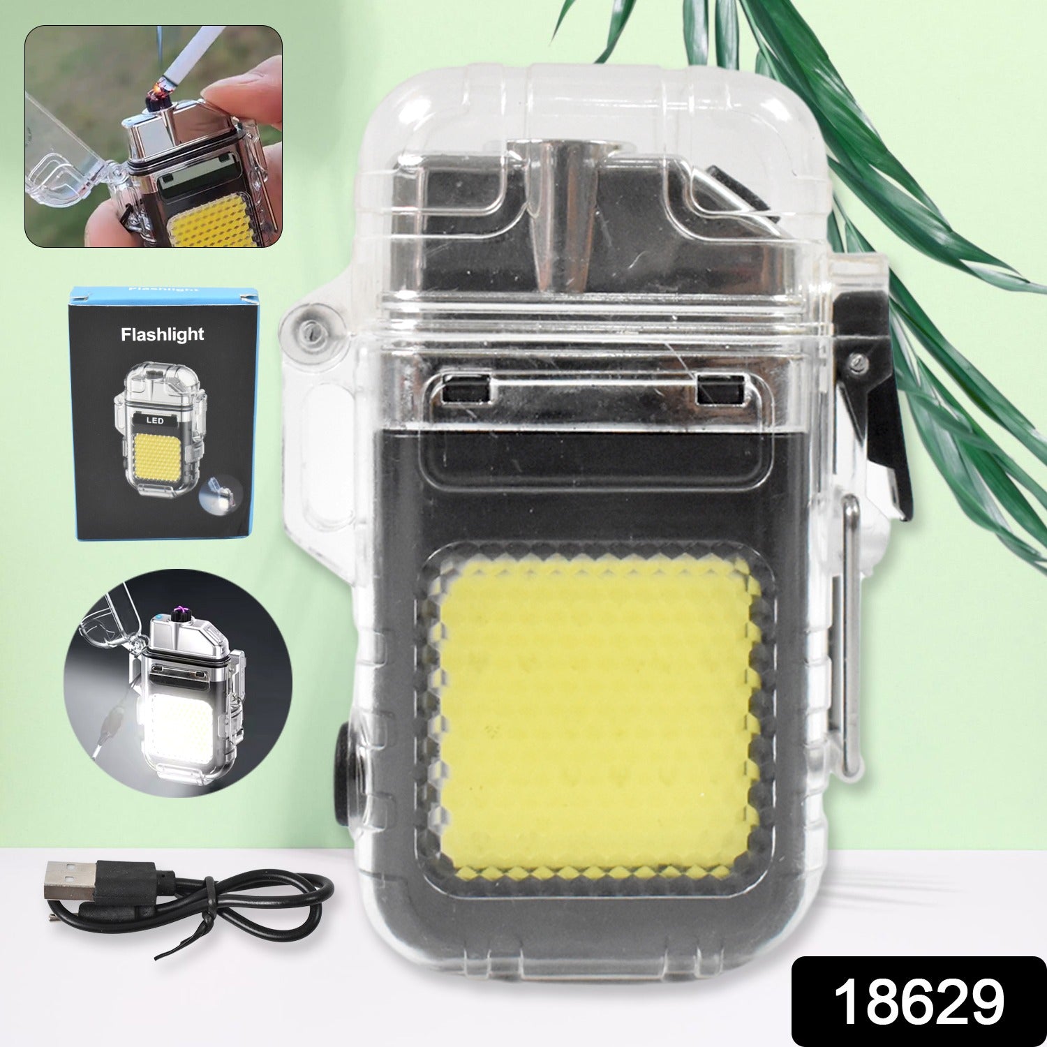 USB Rechargeable Electric Lighter & 3 Modes COB Flashlight (1 Pc)-Home Improvement-AniGuess-AniGuess