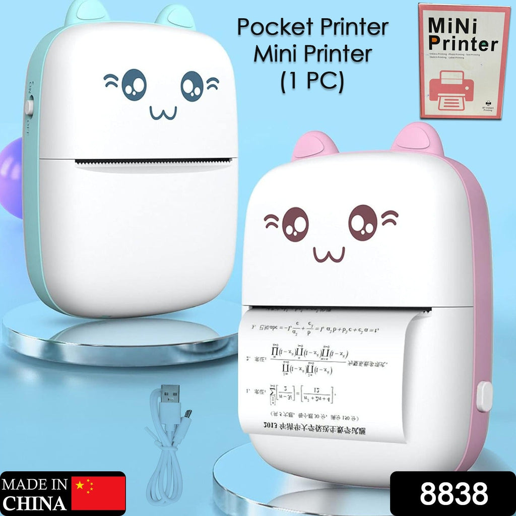 Pocket Mini Bluetooth Thermal Printer Wireless Smart Printer for Photos (Includes 1 Roll Paper)-Office Products-AniGuess-AniGuess