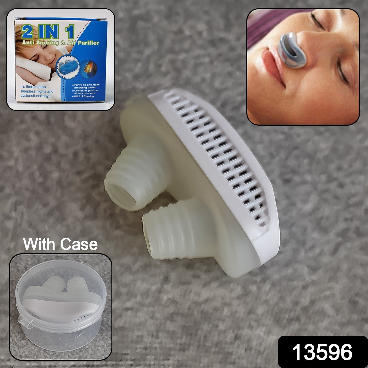2 in 1 Anti-Snoring & Air Purifier Nose Clip Device (1 Pc / With Plastic Case)-Health & Personal Care-AniGuess-AniGuess