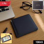 Men’s slim bi-fold wallet packed in premium gift box