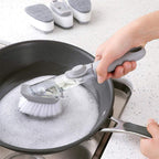Scrubber brush with liquid dispenser