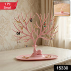 Small pink deer antler jewellery stand side view India