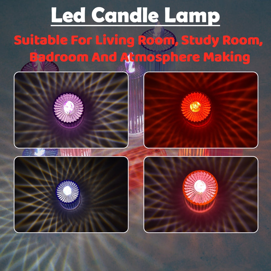 Big Simple Candles for Home Decoration, Crystal Candle Lights, Diwali (Multicolor)-Home Improvement-AniGuess-AniGuess