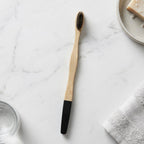 Natural Bamboo Toothbrush with Soft Charcoal Bristles (1 Pc)