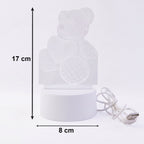 3D Teddy Bear LED Night Lamp – Soft LED Desk Light with Heart Design (1 Pc)