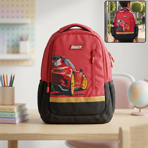19-inch School Bag with Car Design for Kids-Bags, Wallets and Luggage-AniGuess-AniGuess
